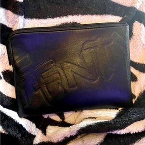 Fenty Black Pouch Bag Logo Clutch Cosmetic Rihanna W/ Hot Cherry Gloss Bomb Heat